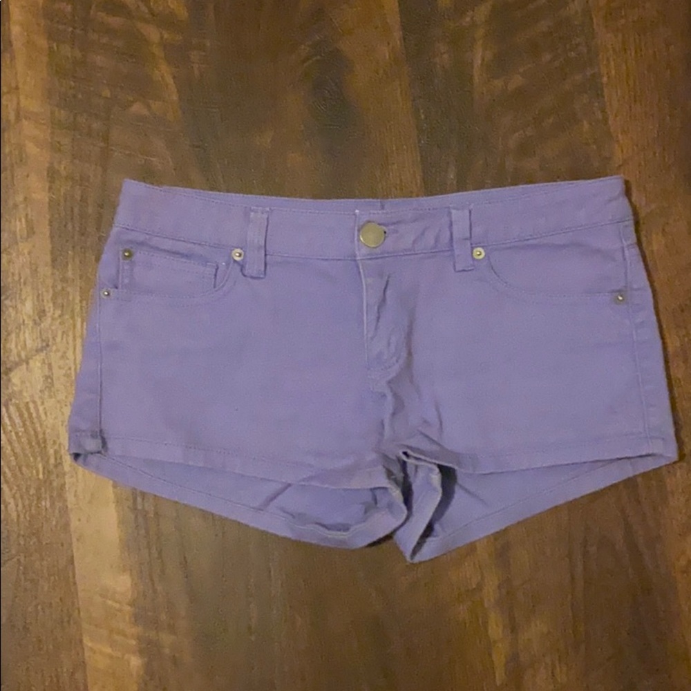 Purple Denim Shorts